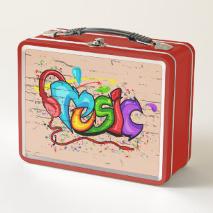 Coole Musik Graffiti Metall Brotdose