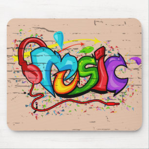 Coole Musik Graffiti Mousepad