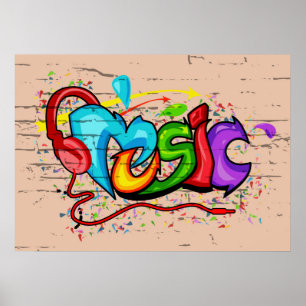 Coole Musik Graffiti Poster