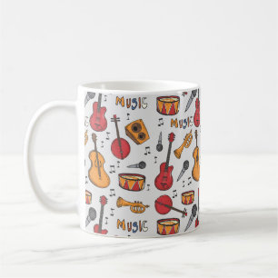 Coole Musik Themenbanjo Drums Gitarre Geige mehr Kaffeetasse