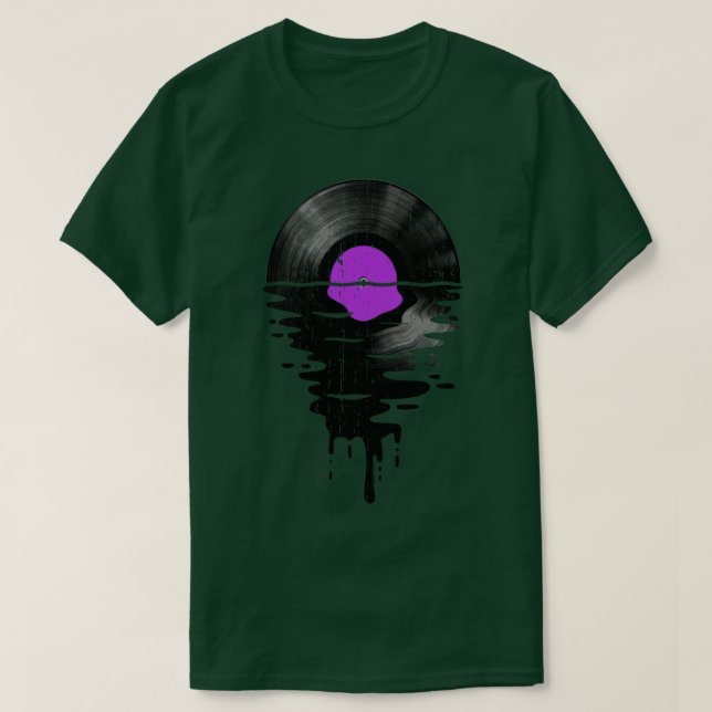 Coole Musik Vinyl Retro Vintag Lila T-Shirt (Design vorne)