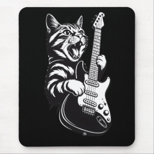 Coole Musikliebe   Rockkatze spielt elektrische Gi Mousepad