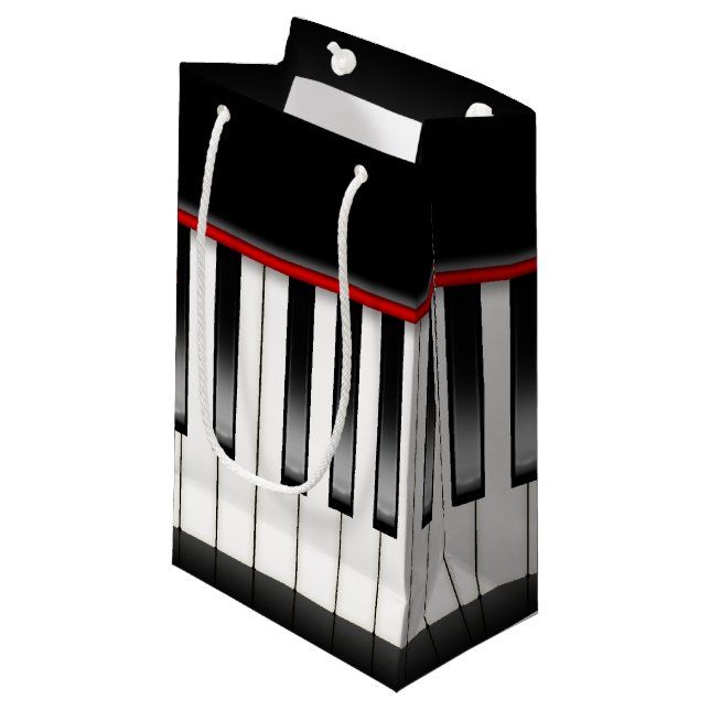 Coole Musikliebhaber Piano-Party-Tasche Kleine Geschenktüte (Vorderseite Schrägansicht)