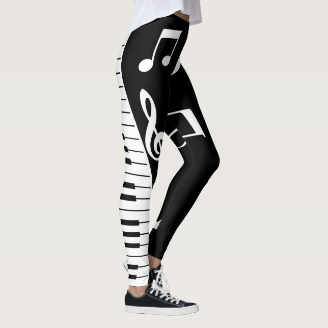 Coole Musiknote und Klavierschlüssel Leggings (Rechts)