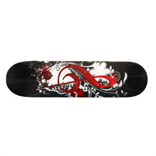 Coole Musiknoten gepunktete Wirbel Blume Spritzer Skateboard