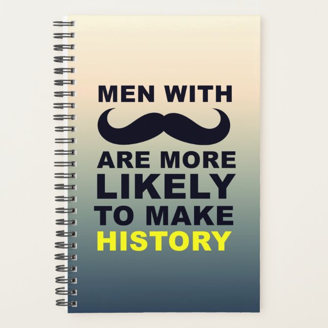 Coole Mustache Quote Typografie Planer (Vorderseite)