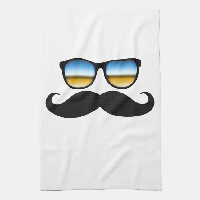Coole Mustache unter Schaden Geschirrtuch (Vertikal)