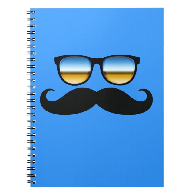 Coole Mustache unter Schaden Notizblock (Vorderseite)