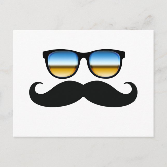 Coole Mustache unter Schaden Postkarte (Vorderseite)
