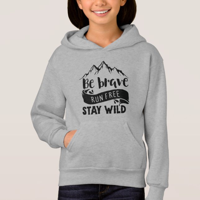 Coole, mutige, freie, wilde inspirierende Wortart Hoodie (Vorderseite)