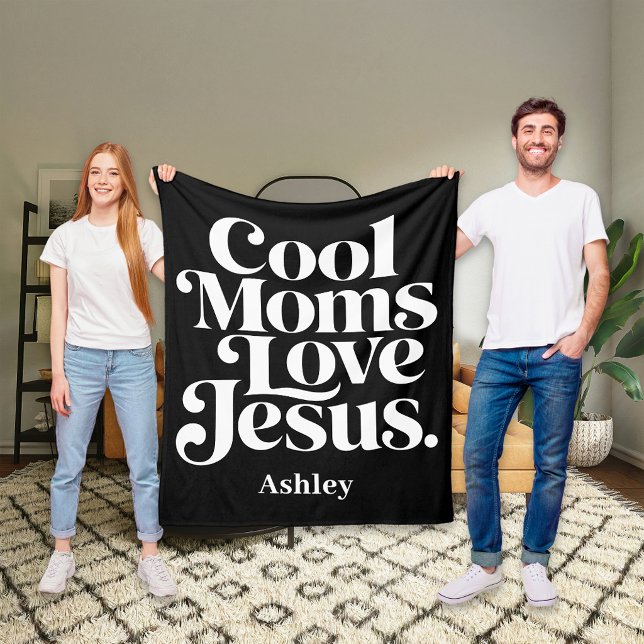 Coole Mütter lieben Jesus Fleecedecke (Von Creator hochgeladen)