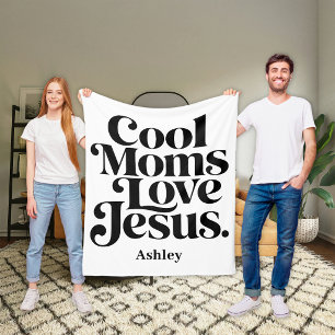 Coole Mütter lieben Jesus Fleecedecke