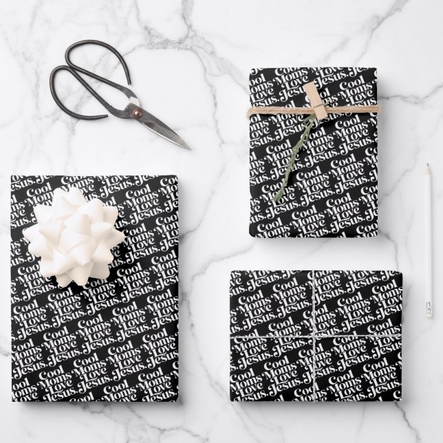 Coole Mütter lieben Jesus Geschenkpapier Set (Vorderseite)