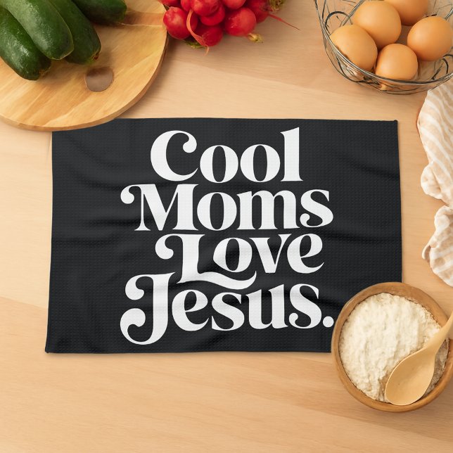 Coole Mütter lieben Jesus Geschirrtuch (Von Creator hochgeladen)