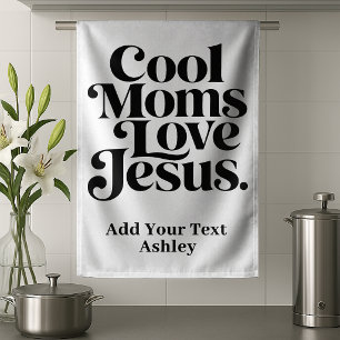 Coole Mütter lieben Jesus Geschirrtuch