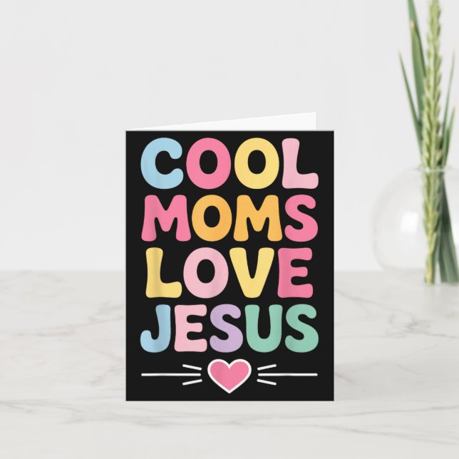 Coole Mütter lieben Jesus Retro-Christliche Mutter Karte (Vorderseite)