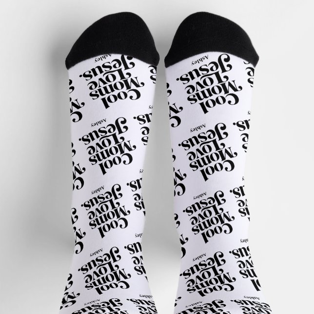 Coole Mütter lieben Jesus Socken (Oben)
