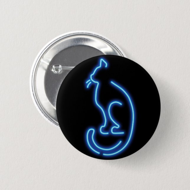 Coole Neon Cat Button (Vorne & Hinten)