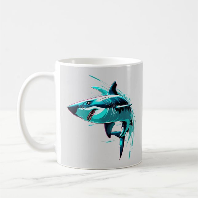 Coole Neon Shark Tasse - Ocean Art (Links)