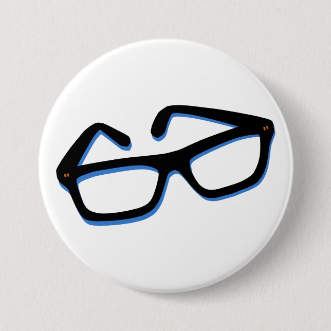 Coole Nerd-Brille Button (Vorderseite)