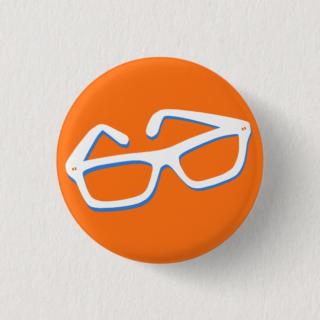 Coole Nerd-Brille Button (Vorderseite)