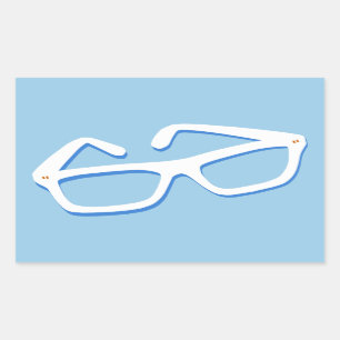 Coole Nerd-Brille Rechteckiger Aufkleber