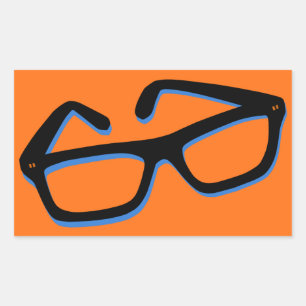 Coole Nerd-Brille Rechteckiger Aufkleber