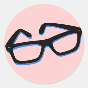 Coole Nerd-Brille Runder Aufkleber