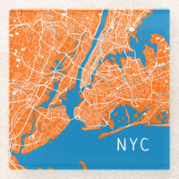 Coole New York City Map | NYC | Orange und Türkis