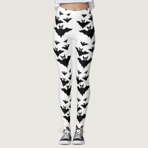 Coole niedliche Fledermäuse Halloween Schwarz-weiß Leggings