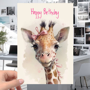 Coole Niedliche Giraffe - Funny Happy Birthday Karte