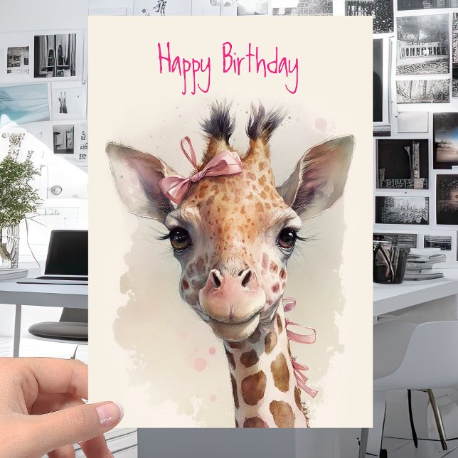 Coole Niedliche Giraffe - Funny Happy Birthday Karte (Von Creator hochgeladen)
