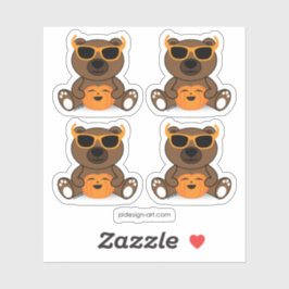 Coole niedliche Halloween-Bärensonnenbrille und Kü Aufkleber