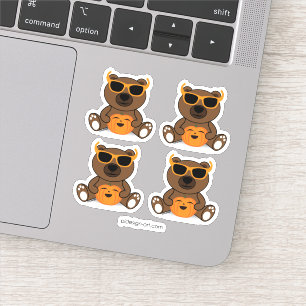 Coole niedliche Halloween-Bärensonnenbrille und Kü Aufkleber