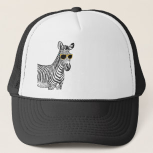 Coole niedliche lustige Zebraskizze mit trendy Truckerkappe