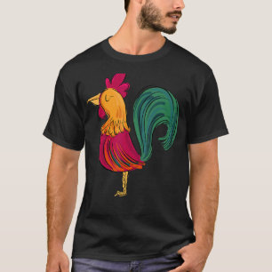 Coole Niedliche Rooster-Illustration Graphic De T-Shirt
