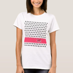 Coole niedliche trendy Monogramm graue Polka Punkt T-Shirt