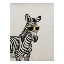 Coole niedliche Zebraskizze mit trendigen Gläsern