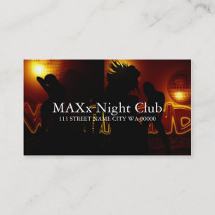 Coole Night Club Tanzbar Nachtleben Geschäft Visitenkarte