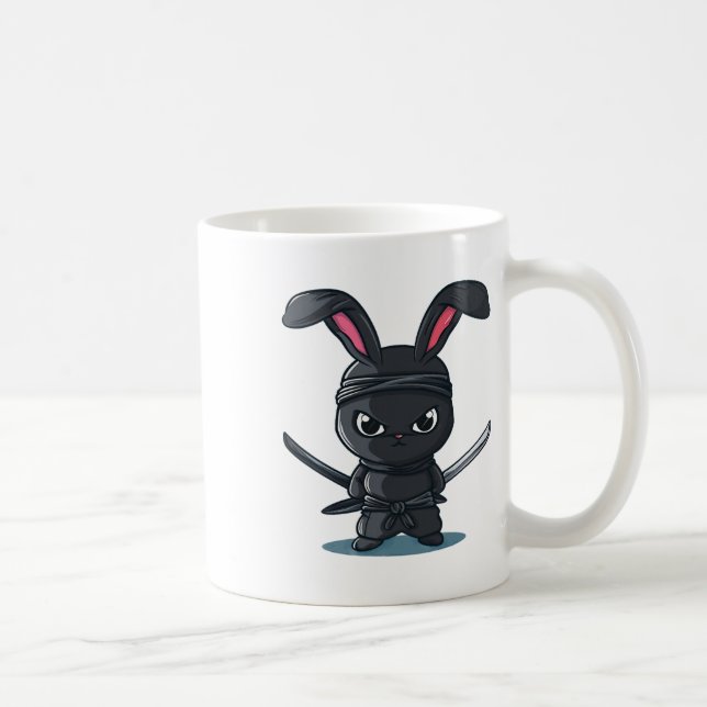 Coole Ninja-Hasen-Kostüm für lustigen Samurai-Oste Kaffeetasse (Rechts)
