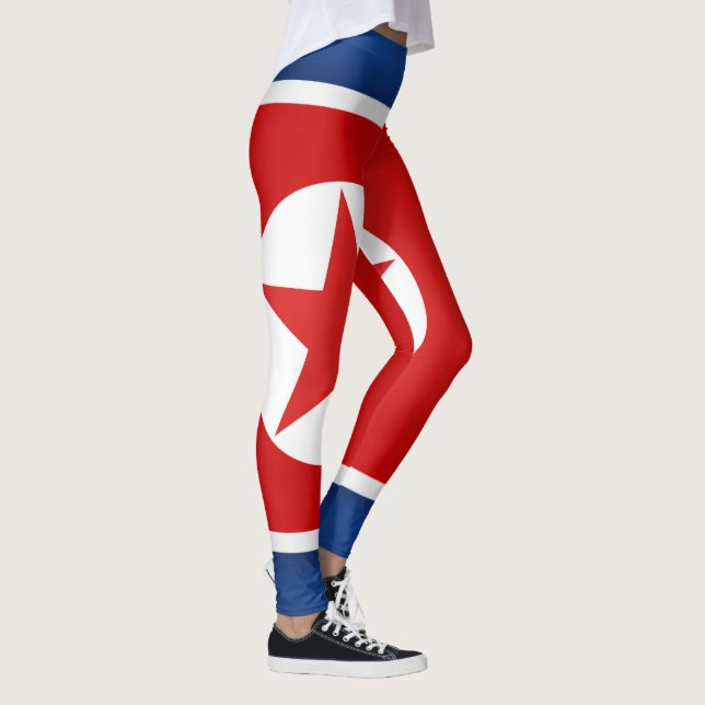 Coole Nordkorea-Flagge Leggings (Rechts)