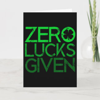 Coole Null Glück gegeben Lustiger Shamrock-Klee St Karte