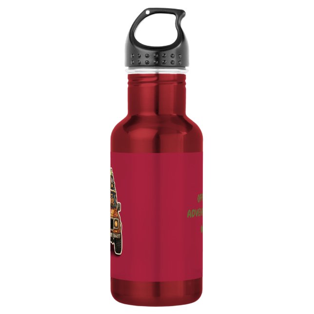 Coole Off-Road-Capybara-Camping-Anpassung  Edelstahlflasche (Vorderseite)