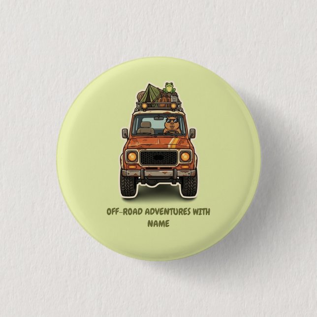 Coole Offroad-Capybara-Camping-Anpassung  Button (Vorderseite)