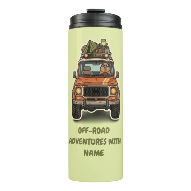 Coole Offroad-Capybara-Camping-Anpassung  Thermosbecher (Vorderseite)