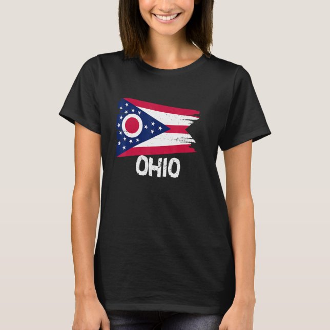 Coole Ohio-Flagge T-Shirt (Vorderseite)