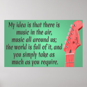 Coole Oldies Music Quote Fender Gitarre mit Sprich Poster