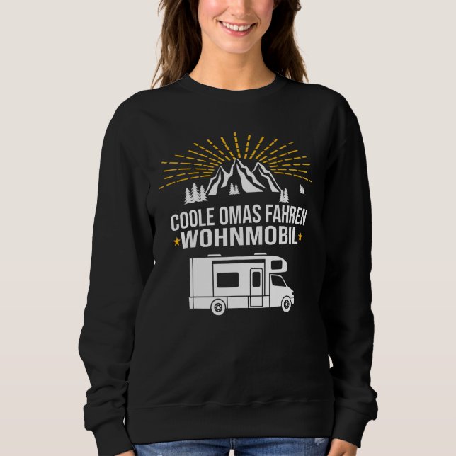 Coole Oma Autofahrer Camping Pensionin Va Sweatshirt (Vorderseite)