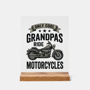 Coole Omas fahren Motorrad Vintage Biker-Shirt Acrylschild