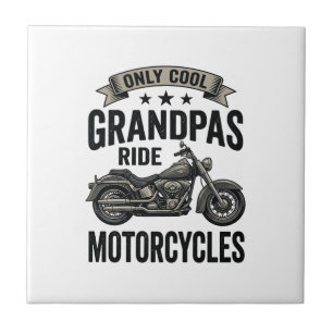 Coole Omas fahren Motorrad Vintage Biker-Shirt Fliese